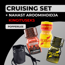 Cruising Poppers Set. Laaja valikoima popperseja. Tervetuloa Poppers.ee verkkokauppaan. Poppers voi aiheuttaa päänsärkyä, huimausta ja muita haittavaikutuksia. Osta poppersit turvallisesti verkosta Suomesta